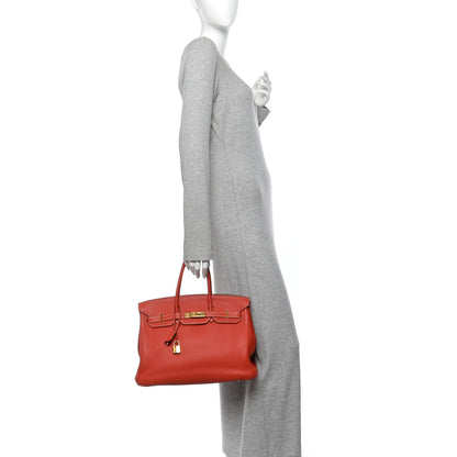 Hermes Taurillon Clemence Birkin 35 Sanguine 2 of 16
