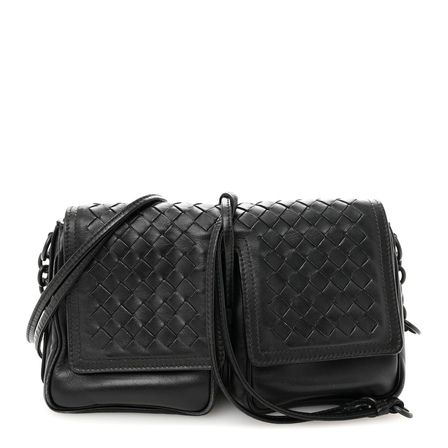 Bottega Veneta Nappa Intrecciato Small Double Pocket Flap Black 1 of 11