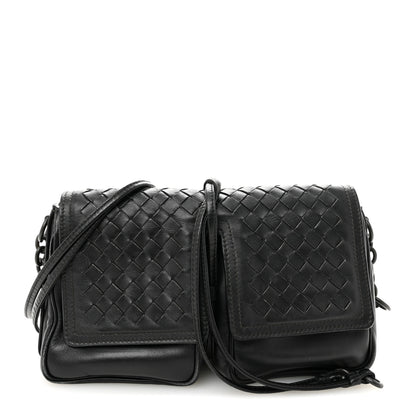 Bottega Veneta Nappa Intrecciato Small Double Pocket Flap Black 1 of 11