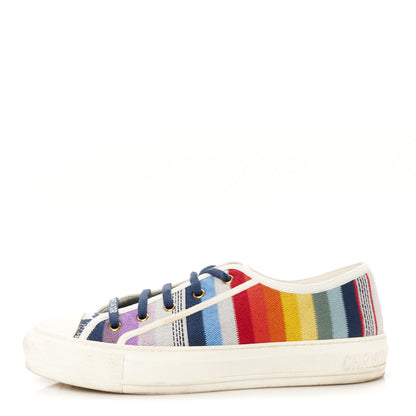 Christian Dior Canvas Rainbow Embroidered Womens Walk'N'Dior Low Top Sneakers 40 Multicolor 1 of 11
