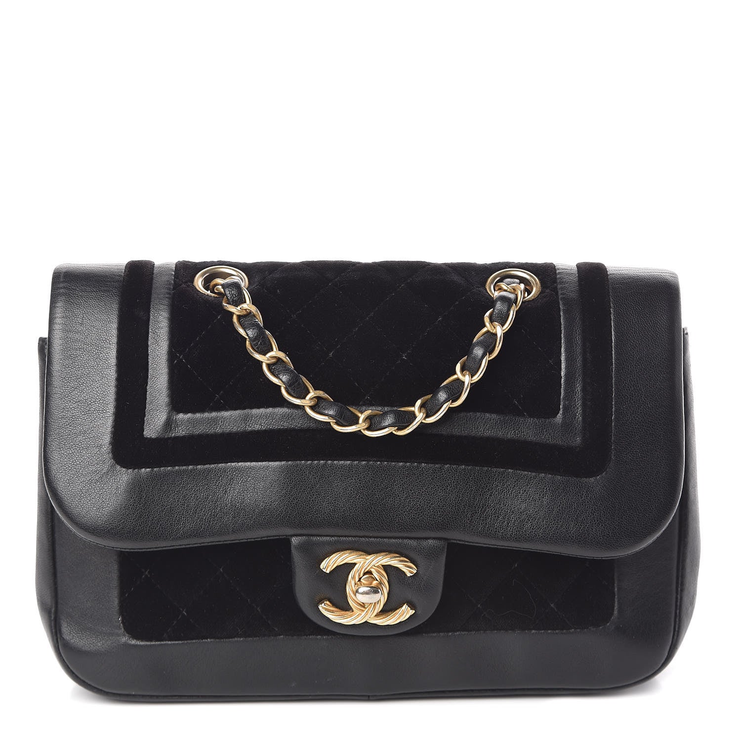 Chanel Metallic Lambskin Velvet Quilted Small Flap Black 1 of 12