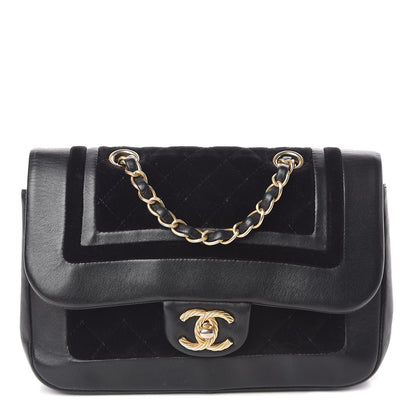 Chanel Metallic Lambskin Velvet Quilted Small Flap Black 1 of 12