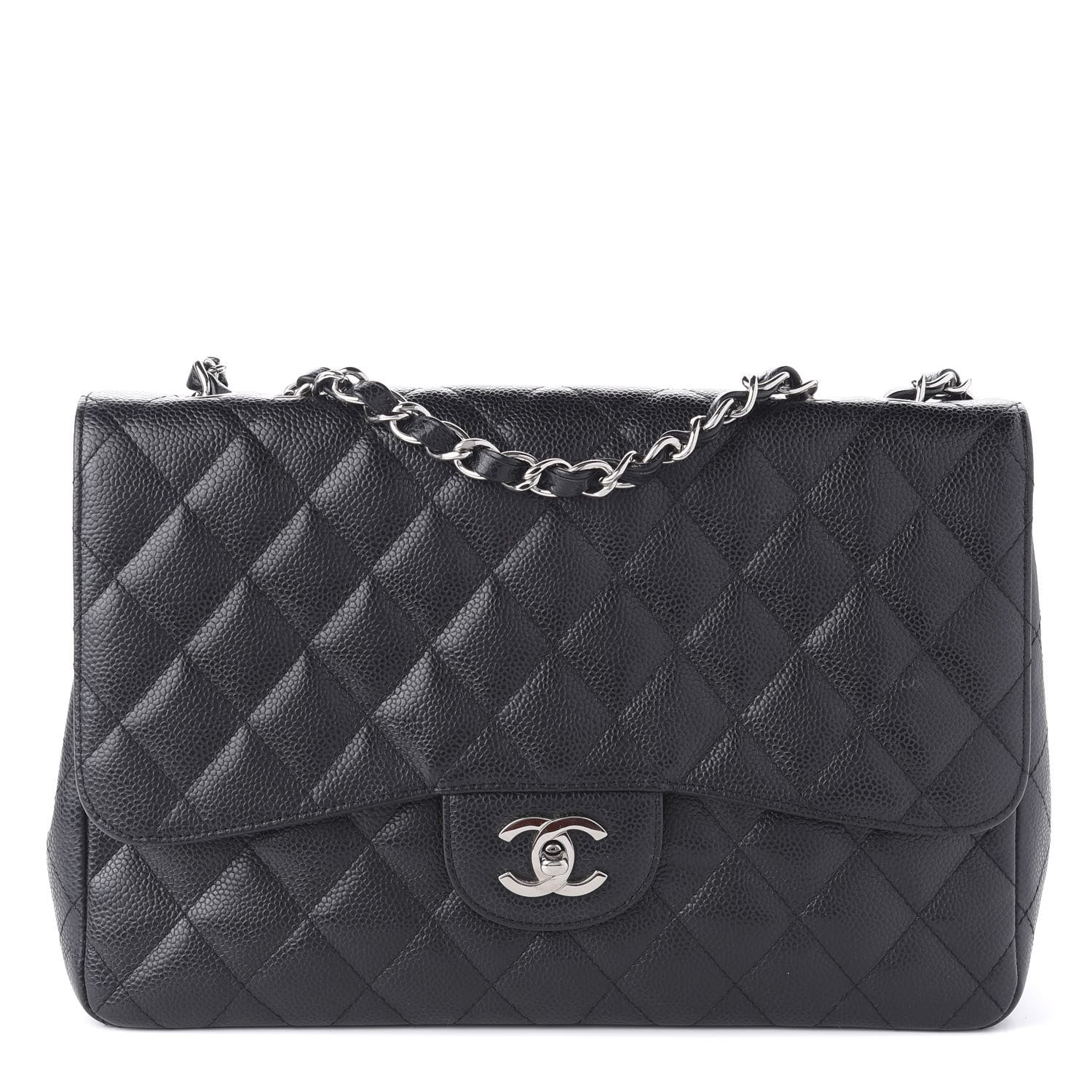 Chanel Caviar Quilted Jumbo Single Flap Black 1 of 11