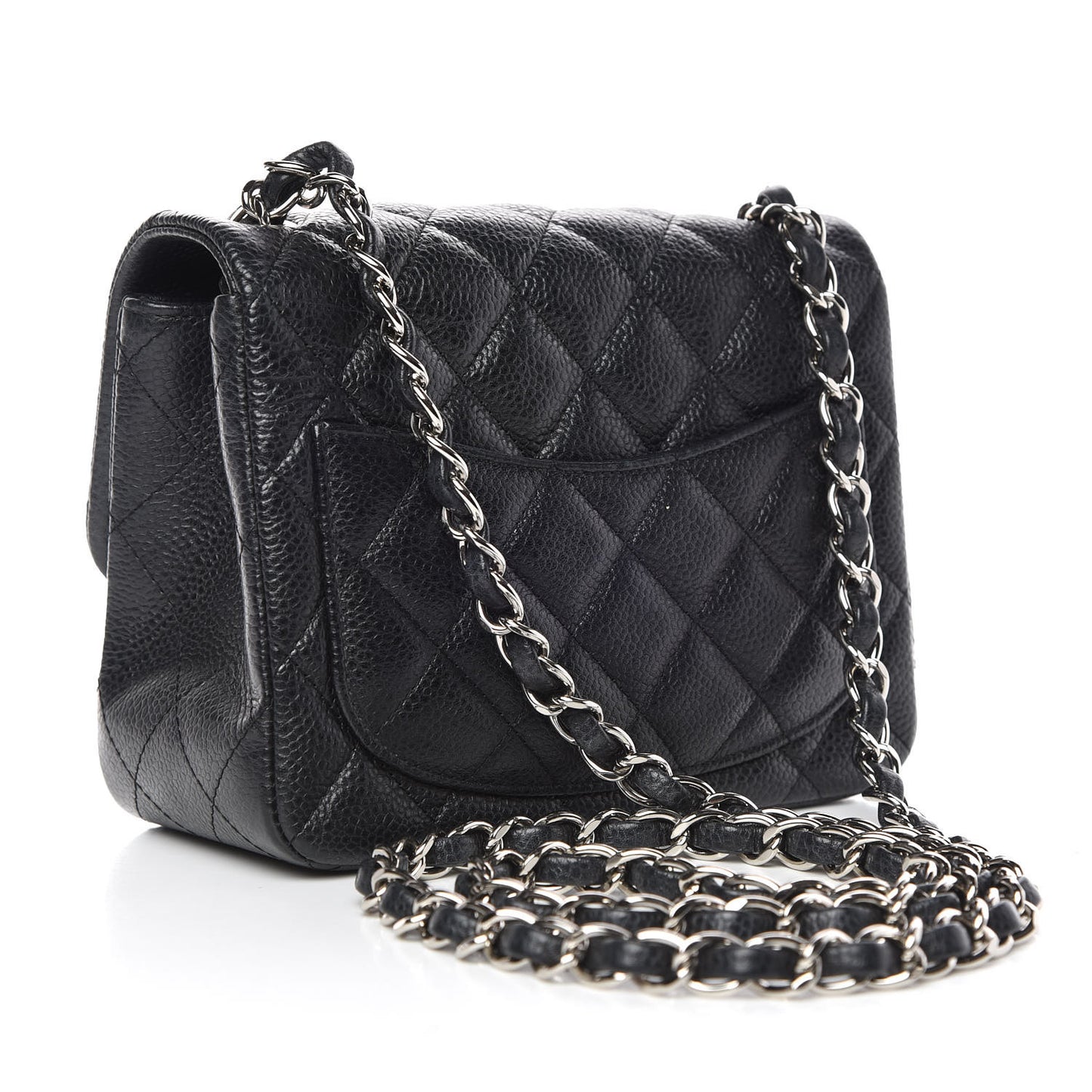 Caviar Quilted Mini Square Flap Black