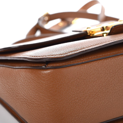 Miu Miu Goatskin Madras Shoulder Bag Cuoio 15 of 25