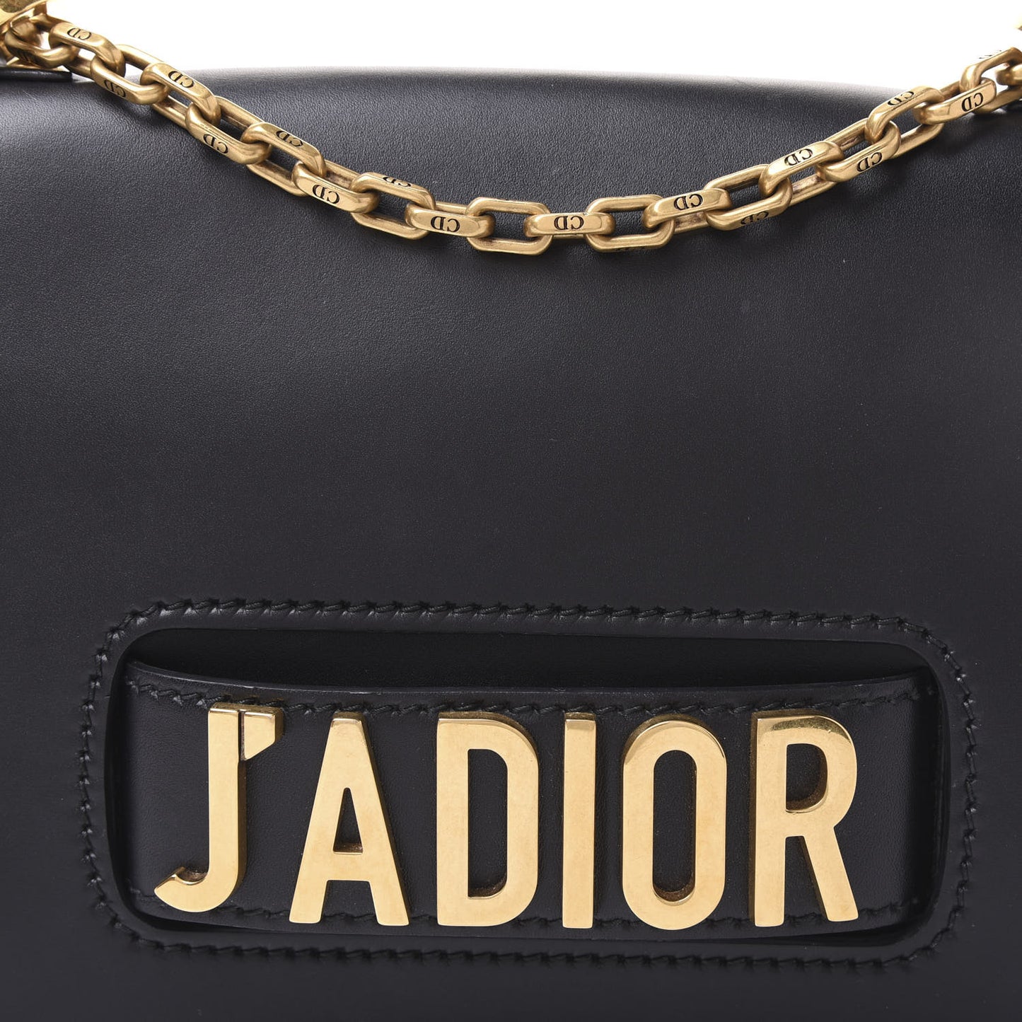 Calfskin J'Adior Chain Flap Bag Black