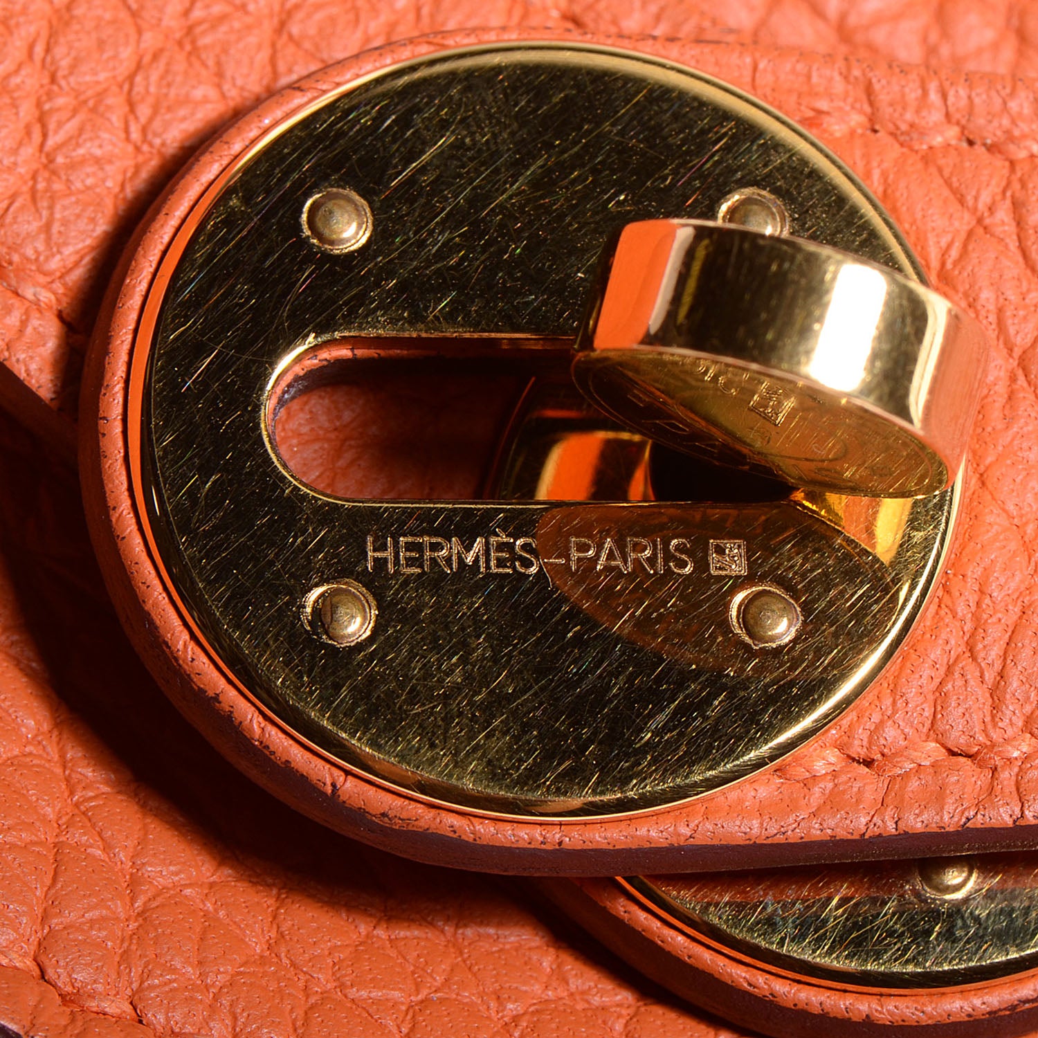 Hermes Taurillon Clemence Lindy 34 Orange 17 of 18