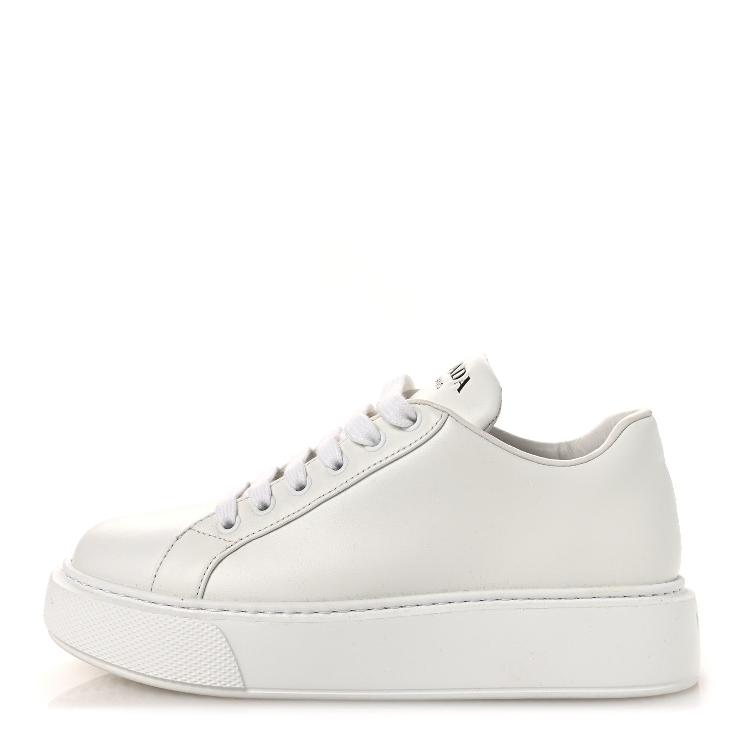 Prada Vitello Soft Logo Womens Low Top Sneakers 36 White 1 of 11