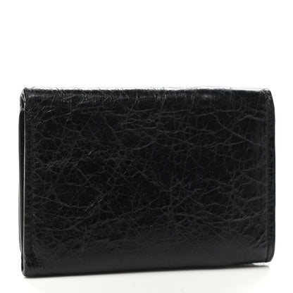 Balenciaga Agneau Arena Classic Gold Hardware Mini Wallet Black 3 of 8