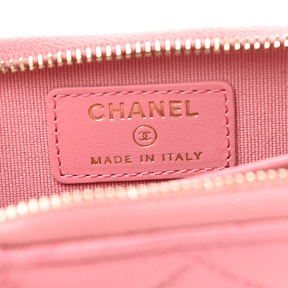 Chanel Caviar Quilted Zip Card Holder Pink 6 of 8