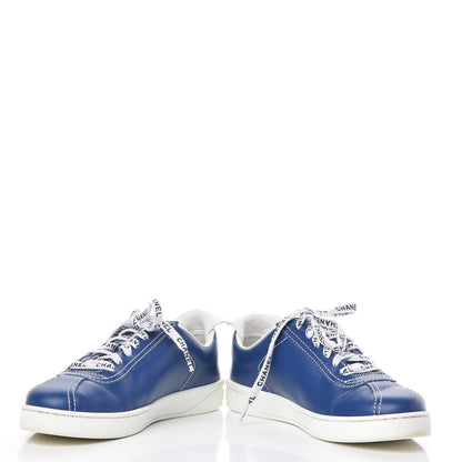 Chanel Calfskin Mens CC Sneakers 36 Royal Blue 5 of 14