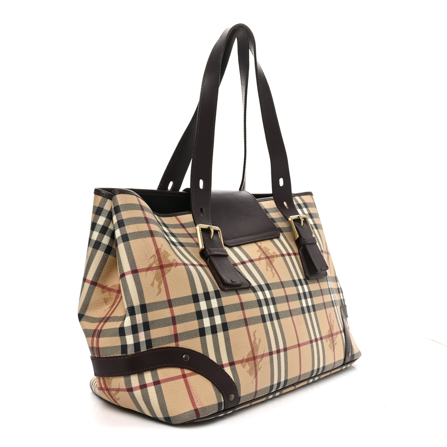 Haymarket Check Buckle Satchel Chocolate