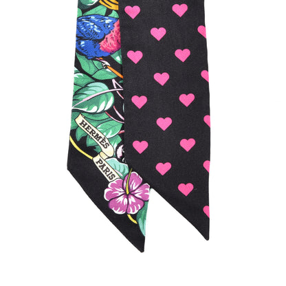 Hermes Silk Jungle Love Love Twilly Black Vert Rose Vif 2 of 4