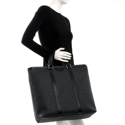 Gucci GG Supreme Monogram Tote Black Grey 2 of 7