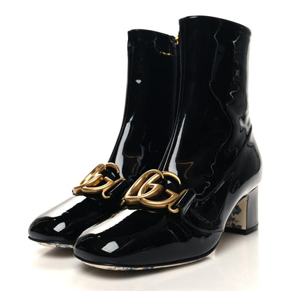 Gucci Vernice GG Victoire 55mm Ankle Boots 37 Black 3 of 9