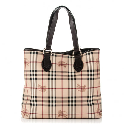Burberry Haymarket Check Medium Onslow Tote Chocolate 1 of 8