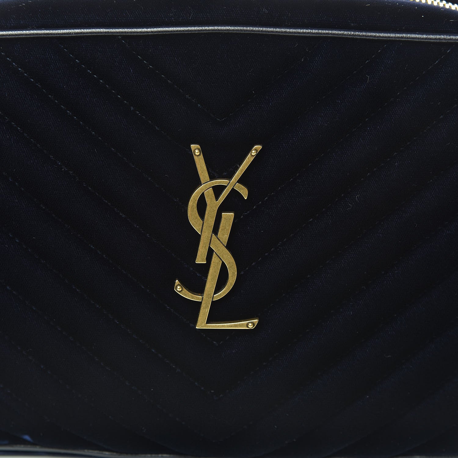 Saint Laurent Velvet Matelasse Monogram Lou Camera Bag Navy 10 of 10