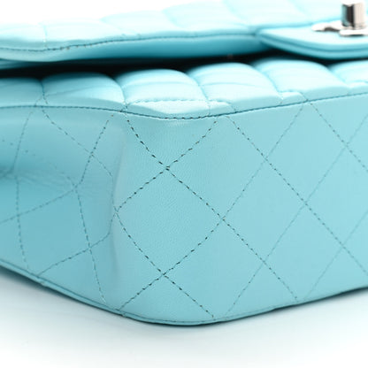 Chanel Lambskin Quilted Medium Double Flap Light Blue 9 of 12