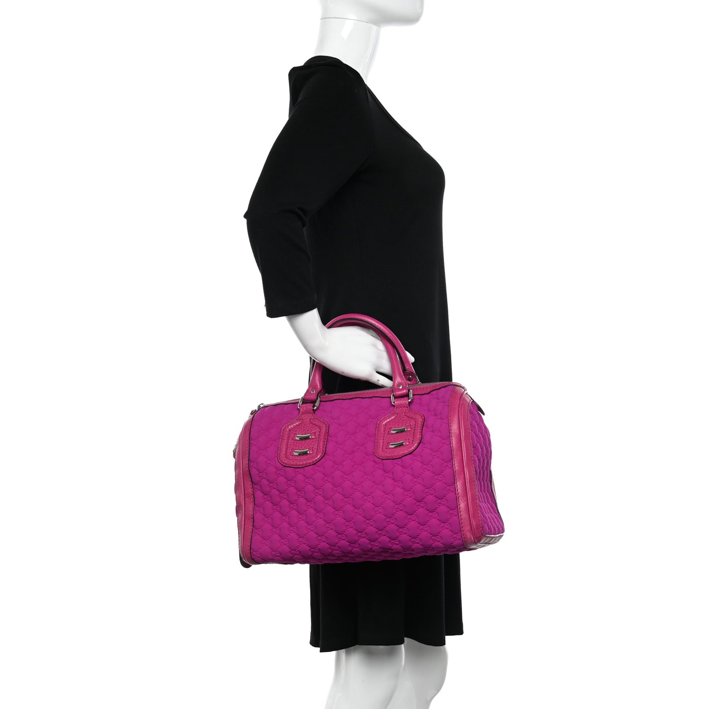 Guccissima Neoprene Techno Tag Medium Boston Magenta