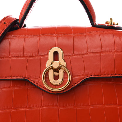 Mulberry Shiny Croc Calfskin Embossed Micro Seaton Hibiscus Red 8 of 8