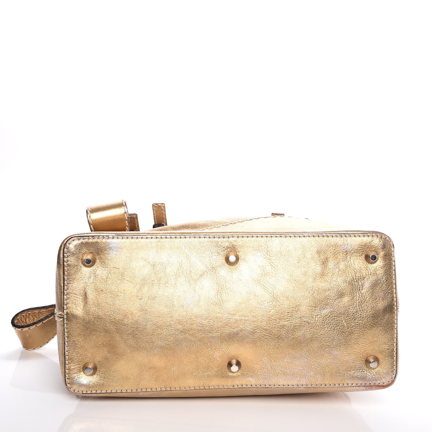 Chloe Metallic Calfskin Buckle Tote Gold 5 of 16
