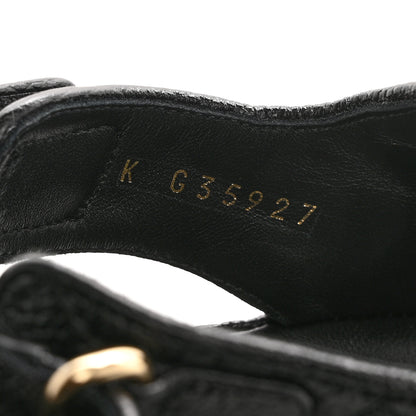 Chanel Grained Calfskin Velcro Dad Sandals 39 Black 8 of 8