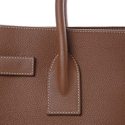 Saint Laurent Grained Calfskin Topstitch Small Sac De Jour Cognac 10 of 10