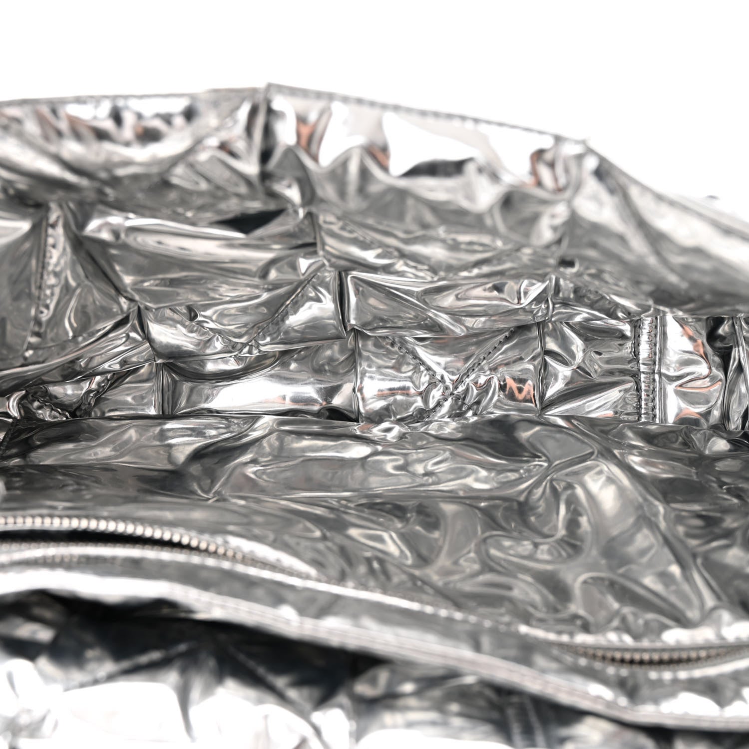 Bottega Veneta Metallic Calfskin Maxi Intrecciato Padded Cassette Crossbody Bag Silver 5 of 10