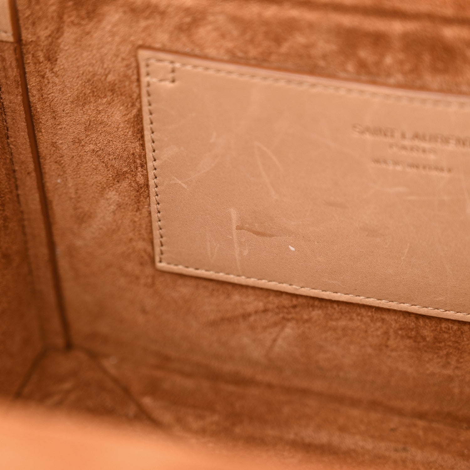 Saint Laurent Calfskin Monogram Take Away Box Dusty Vintage Brown Gold 10 of 15