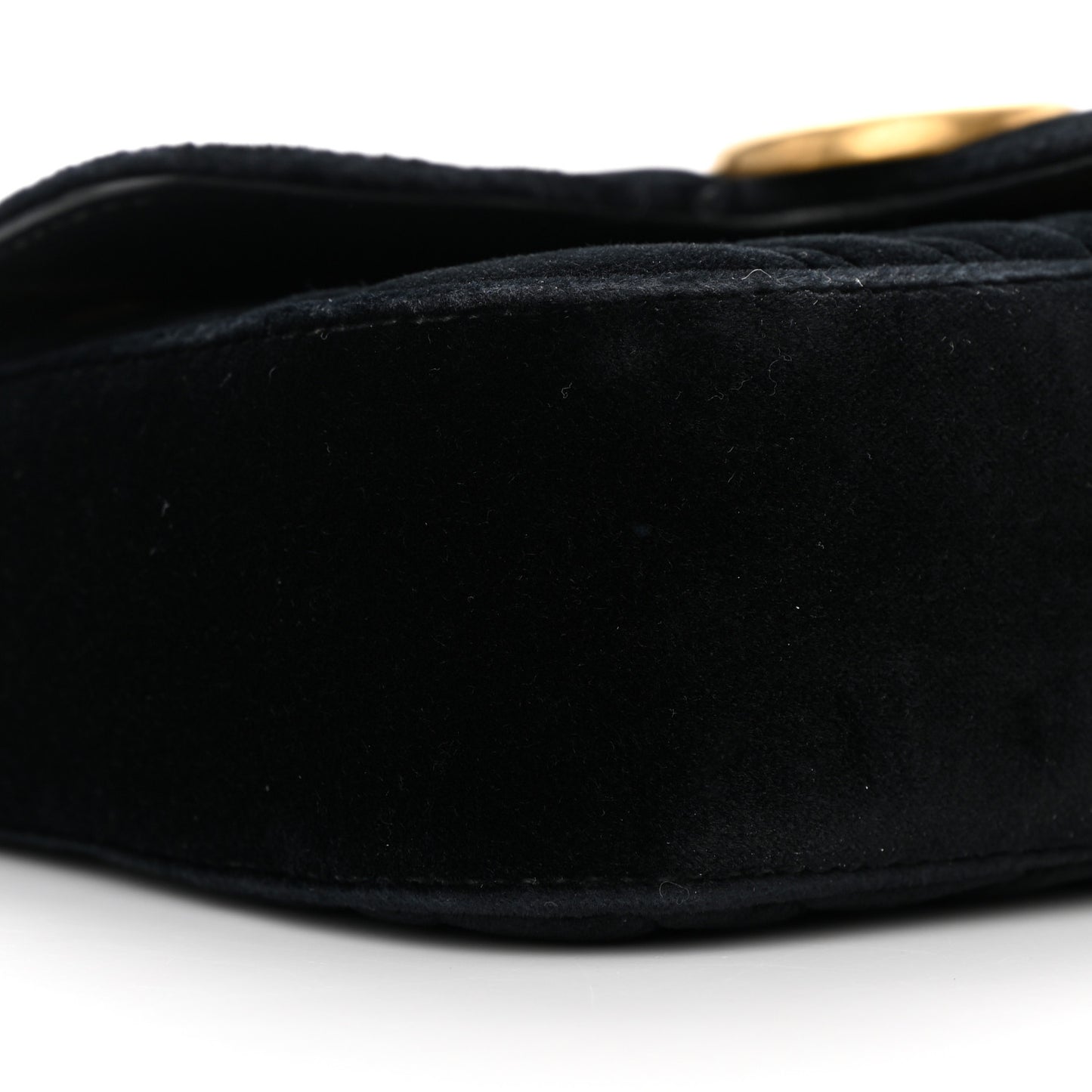 Velvet Matelasse Mini GG Marmont Shoulder Bag Black