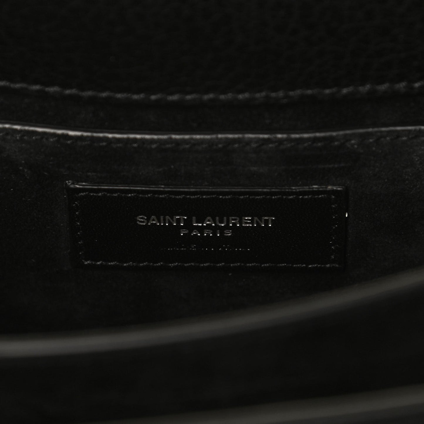 Grained Calfskin Medium Monogram Sunset Satchel Black