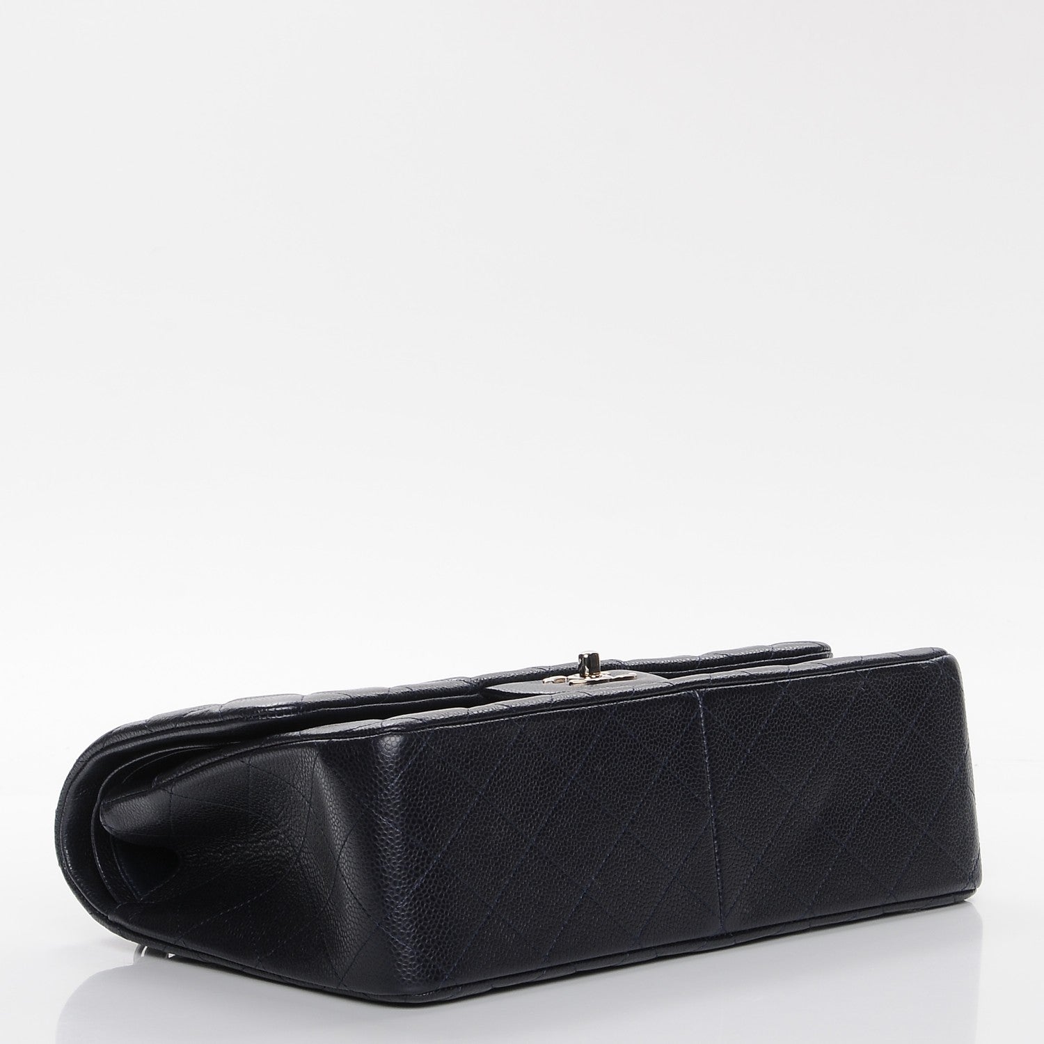 Chanel Caviar Quilted Jumbo Double Flap Navy Blue 4 of 10