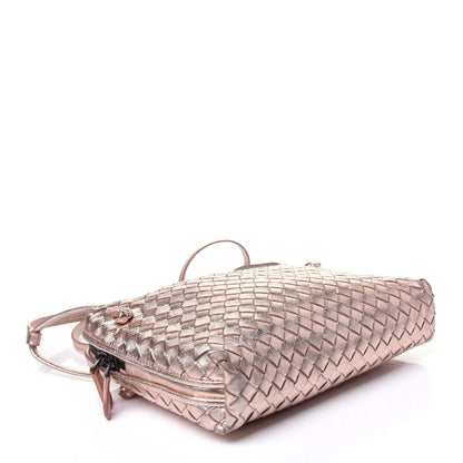 Bottega Veneta Metallic Grosgrain Intrecciato Pillow Crossbody Messenger Rose Gold 4 of 11
