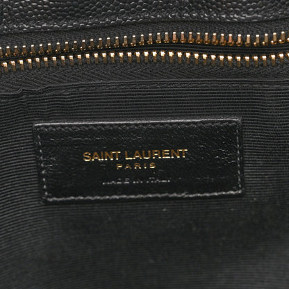 Saint Laurent Grain De Poudre Matelasse Chevron Monogram Shopping Bag Black 6 of 11