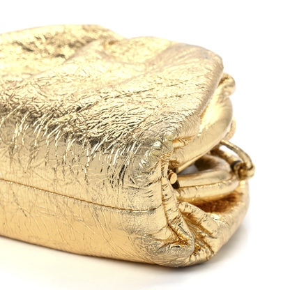 Bottega Veneta Metallic Crinkled Lambskin The Mini Pouch Oro 12 of 13