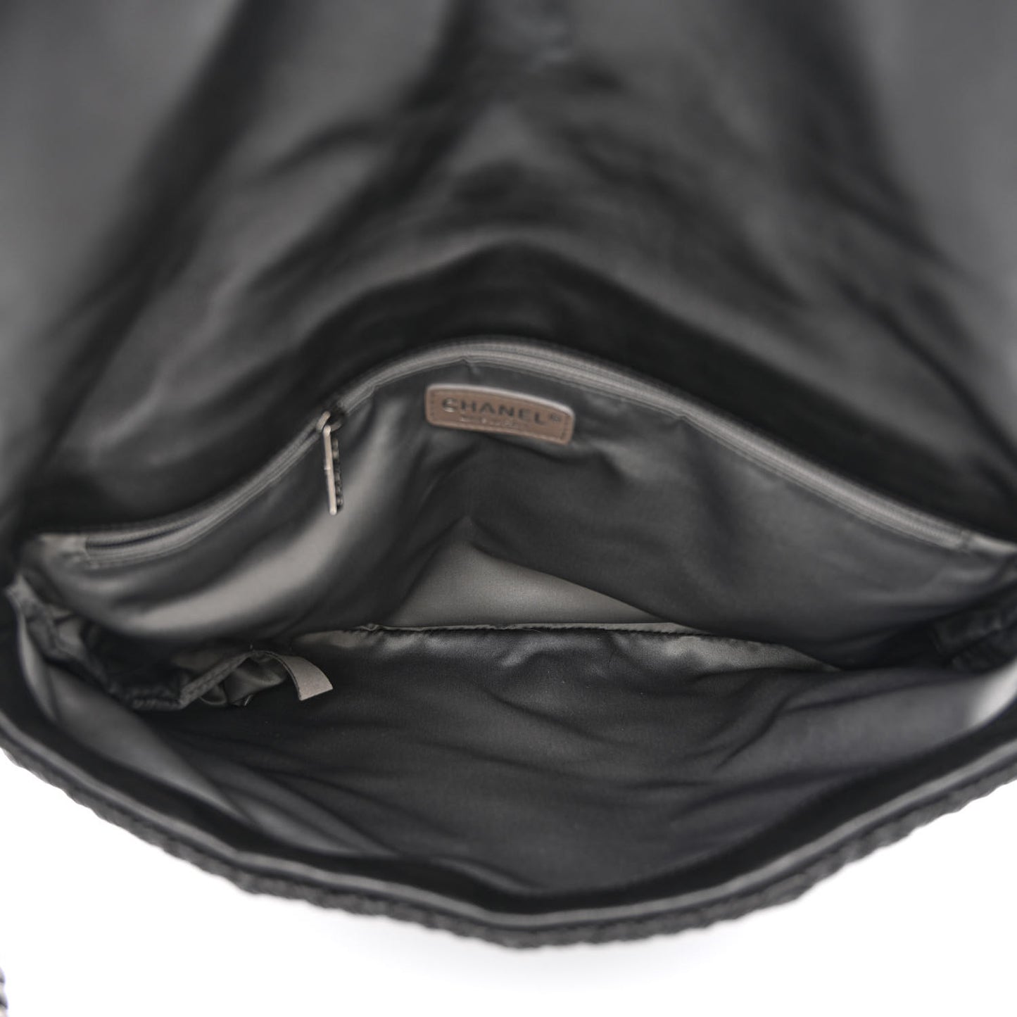 Lambskin Stitched Large Walk Of Fame Flap Black