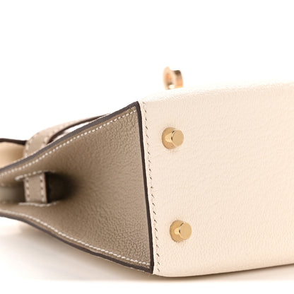 Hermes Chevre Mysore Horseshoe Mini Kelly Sellier 20 Nata Gris Tourterelle 9 of 11