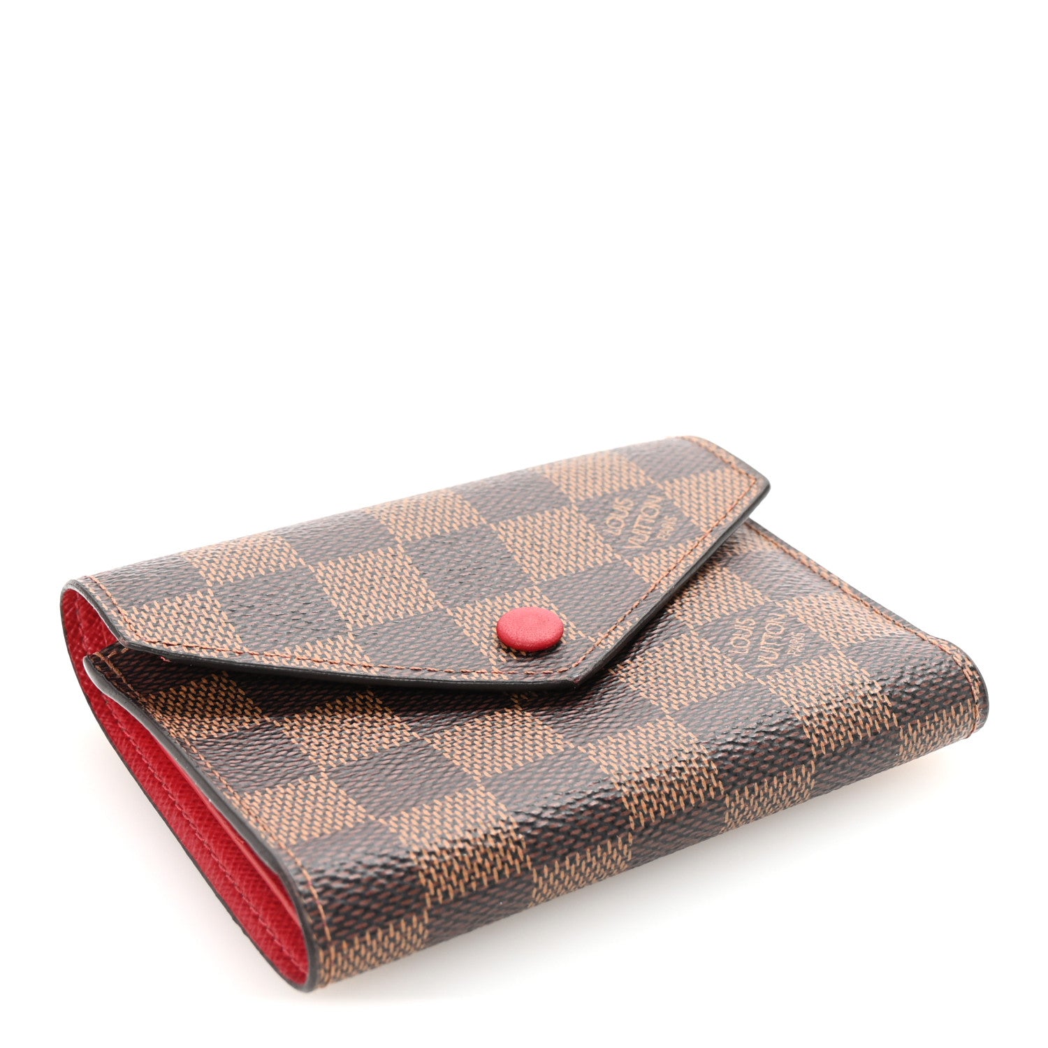 Louis Vuitton Damier Ebene Victorine Wallet Red 4 of 6