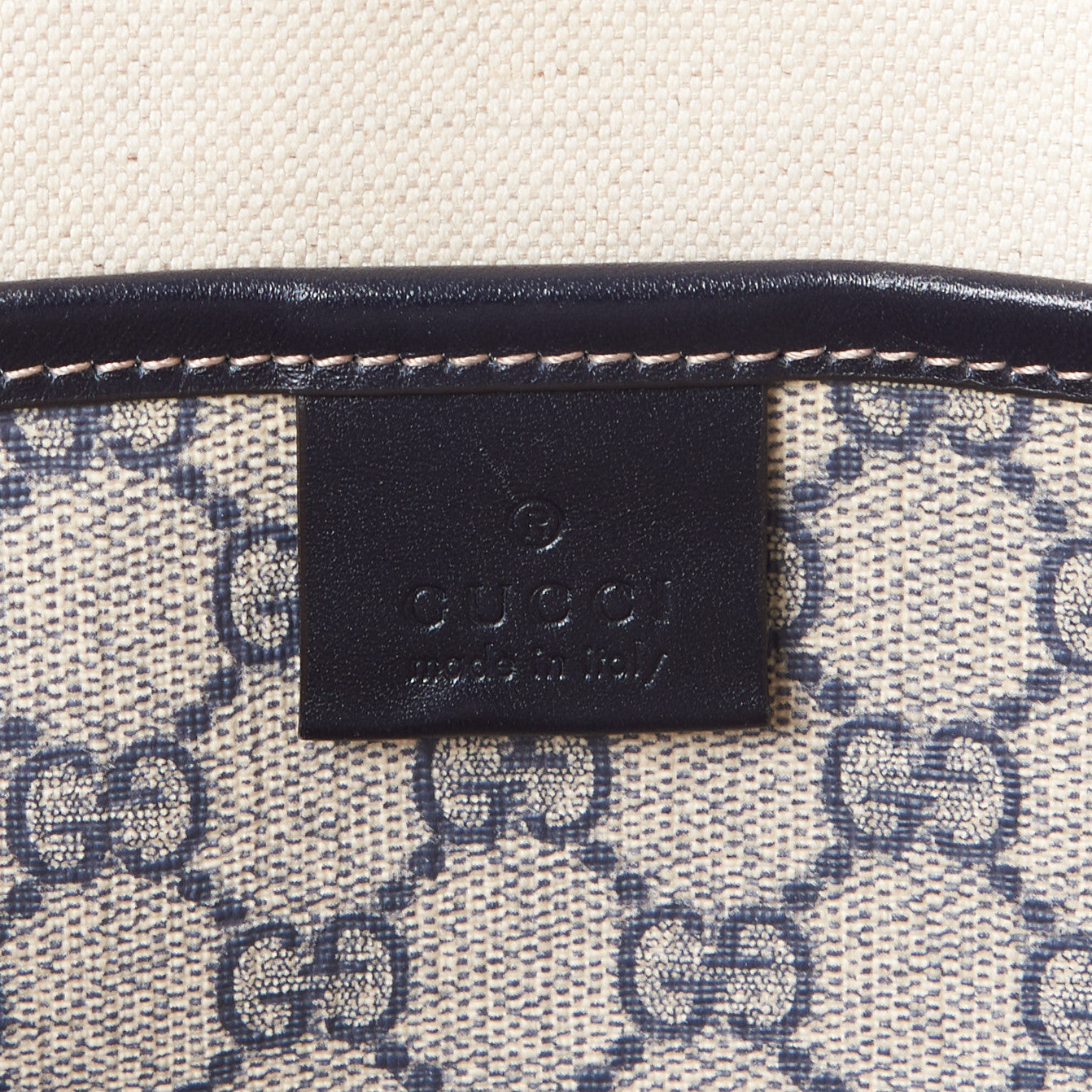 GG Plus Monogram Medium Signature Web Loop Tote Navy