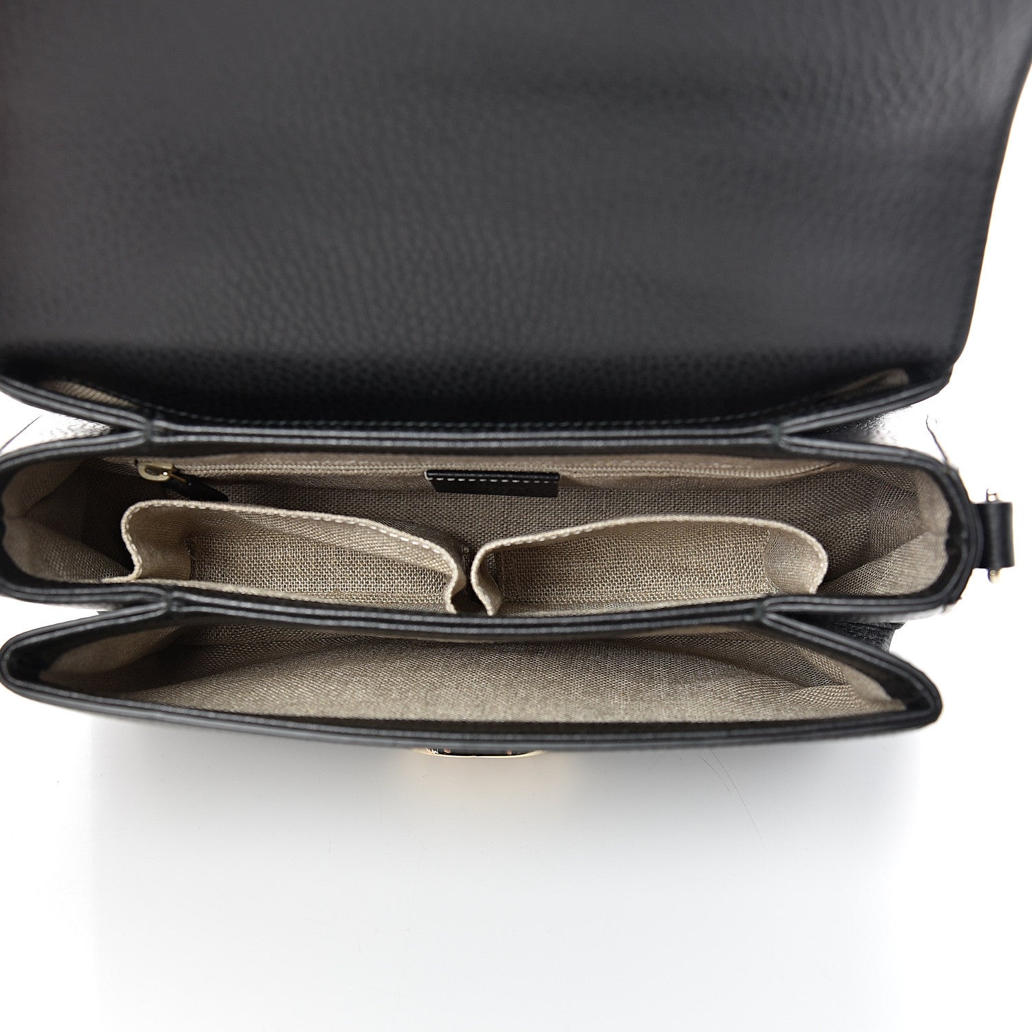 Gucci Dollar Calfskin Interlocking G Top Handle Shoulder Bag Black 4 of 10