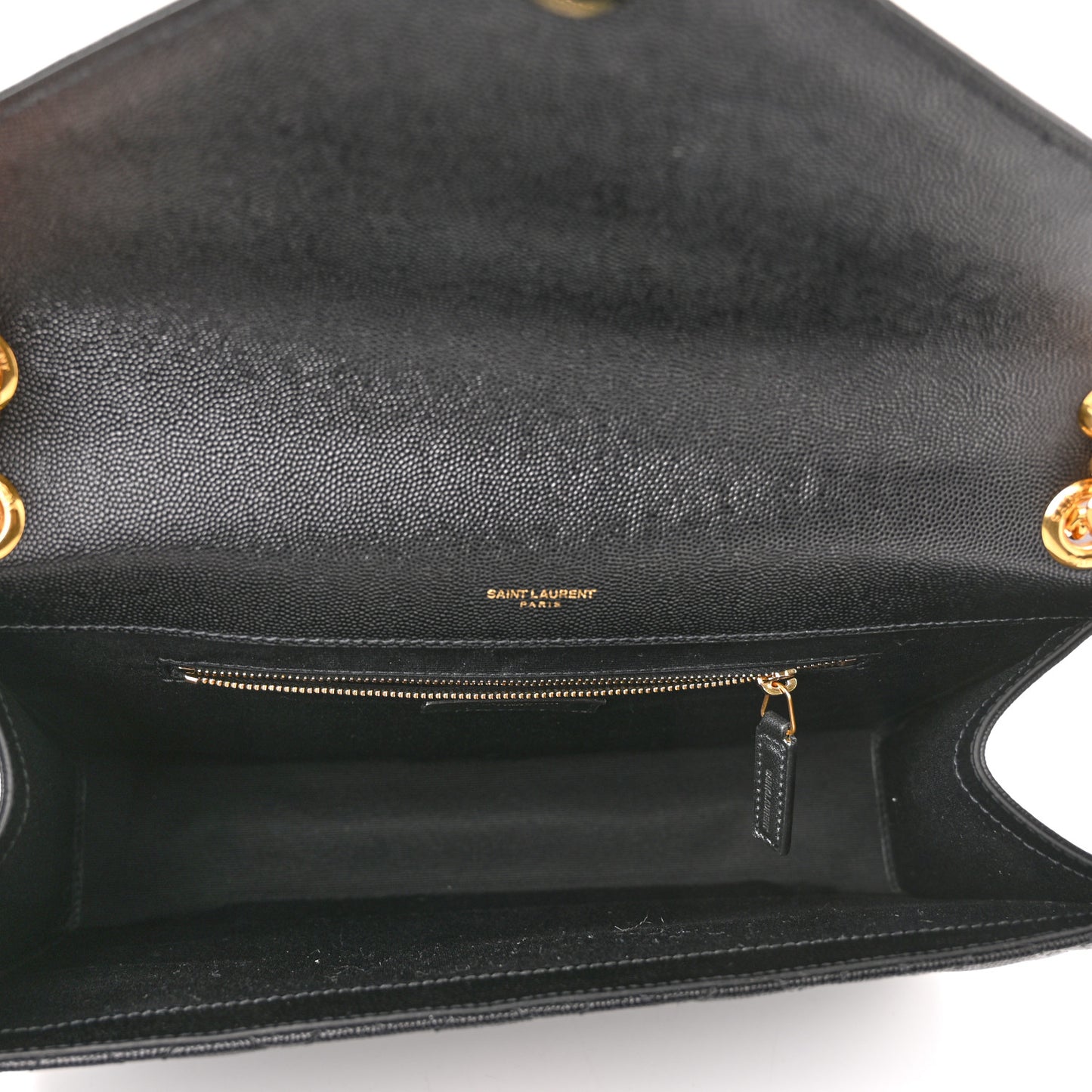 Grain De Poudre Textured Mixed Matelasse Large Triquilt Monogram Satchel Black