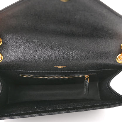Saint Laurent Grain De Poudre Textured Mixed Matelasse Large Triquilt Monogram Satchel Black 4 of 10
