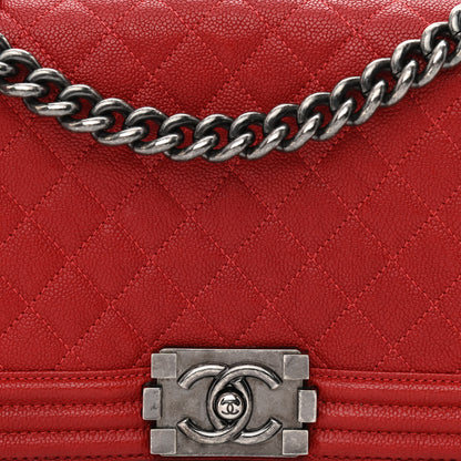 Chanel Caviar Quilted Medium Boy Flap Red 8 of 11