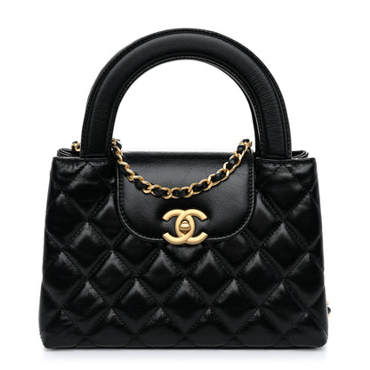 Chanel Shiny Aged Calfskin Quilted Nano Kelly Shopper Black 1 of 11