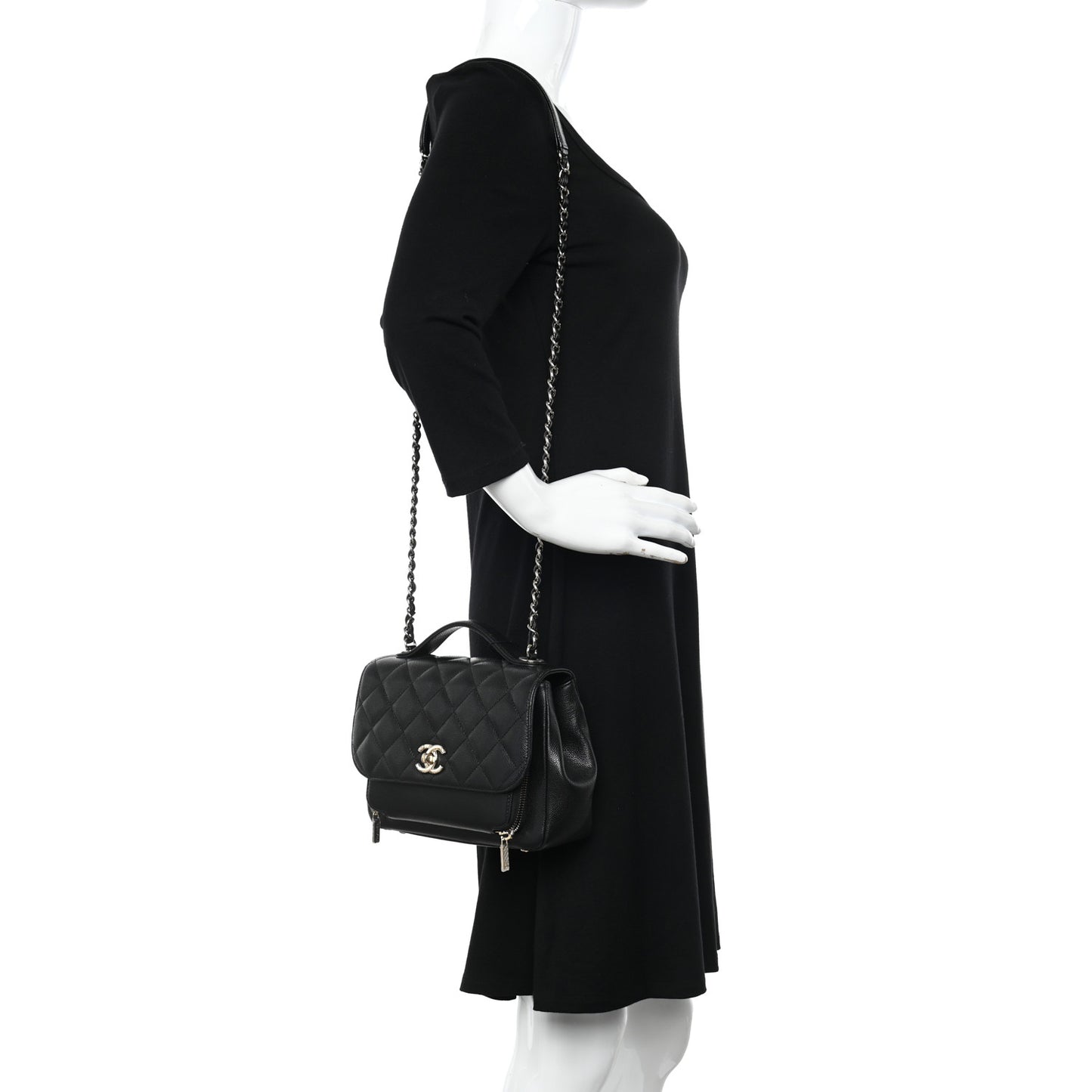 Caviar Quilted Medium Business Affinity Flap Black