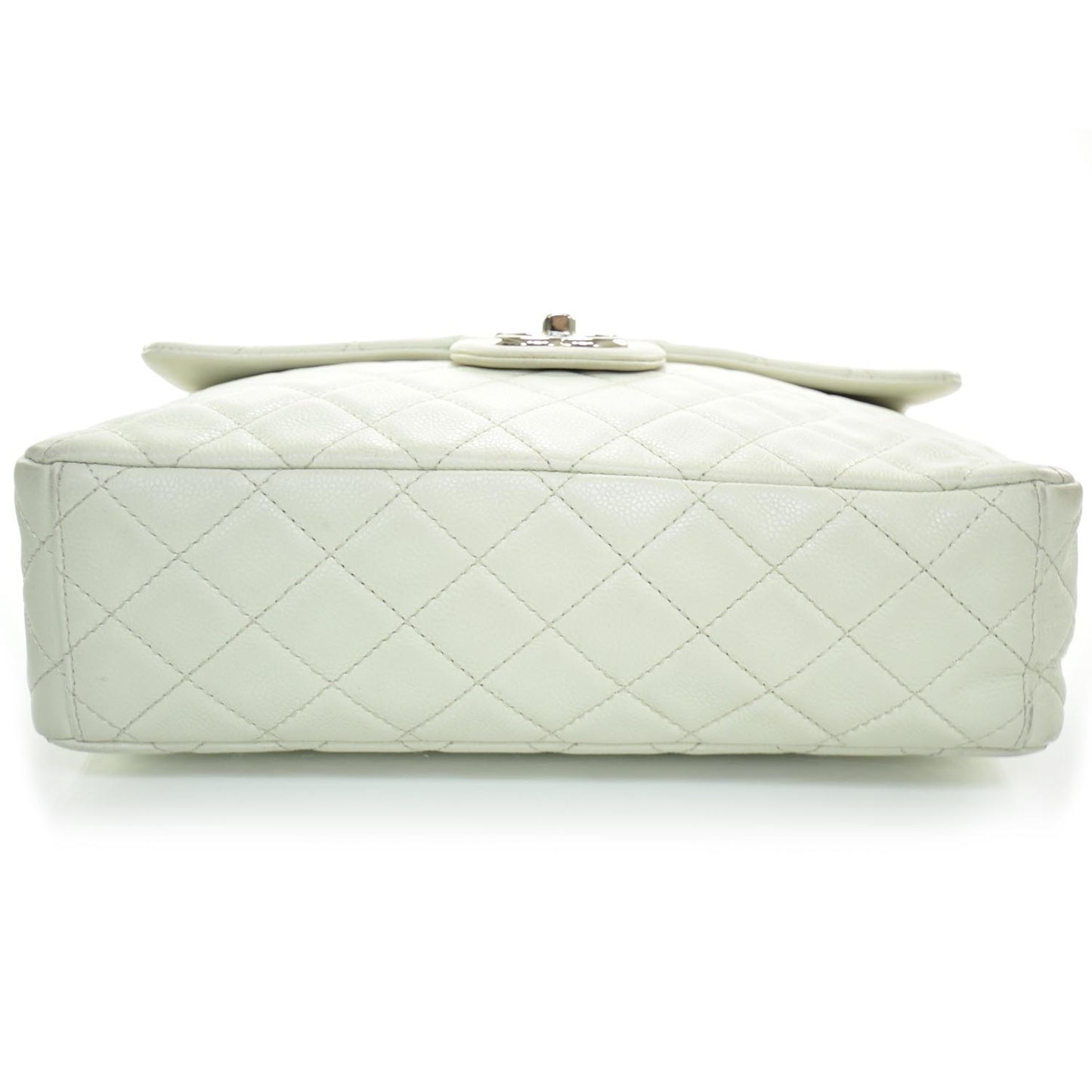 Washed Caviar Maxi Flap White