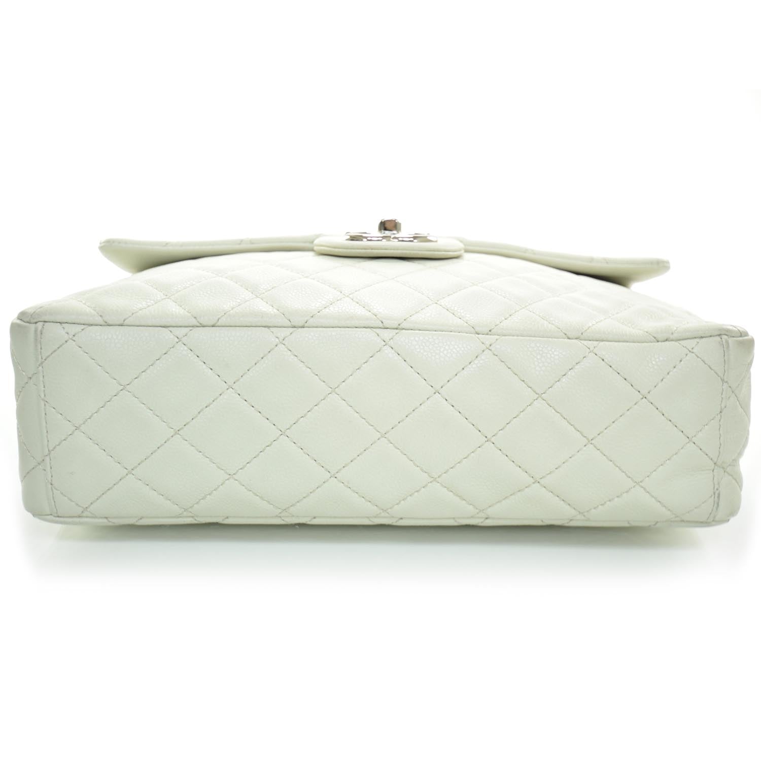 Chanel Washed Caviar Maxi Flap White 4 of 8