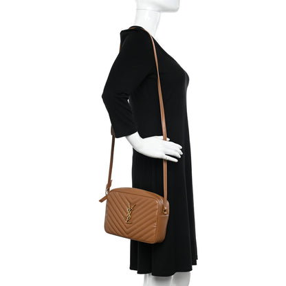 Saint Laurent Calfskin Matelasse Monogram Lou Camera Bag Cinnamon 2 of 10