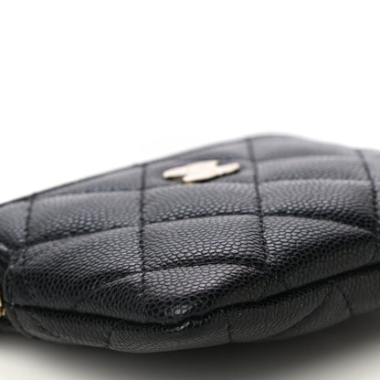 Chanel Caviar Quilted Zip Card Holder Wallet Black 9 of 11