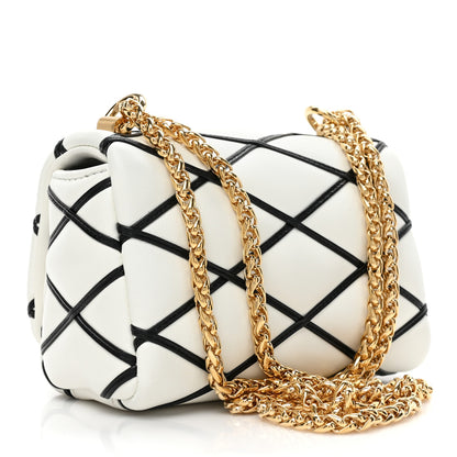 Louis Vuitton Lambskin Malletage Pico GO-14 White Black 3 of 8
